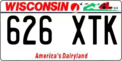 WI license plate 626XTK