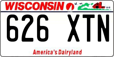 WI license plate 626XTN