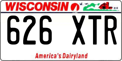 WI license plate 626XTR