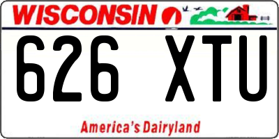 WI license plate 626XTU