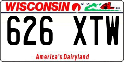 WI license plate 626XTW