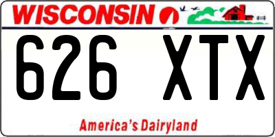 WI license plate 626XTX