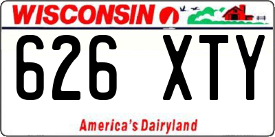 WI license plate 626XTY