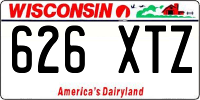 WI license plate 626XTZ