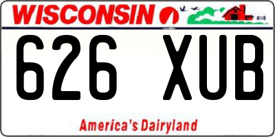 WI license plate 626XUB