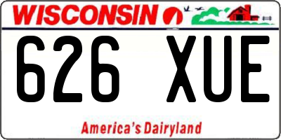 WI license plate 626XUE