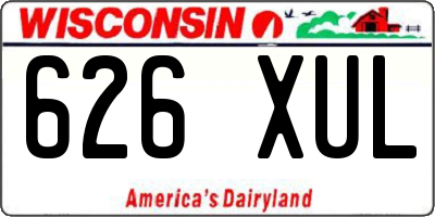 WI license plate 626XUL