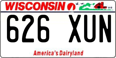 WI license plate 626XUN