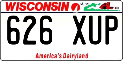 WI license plate 626XUP