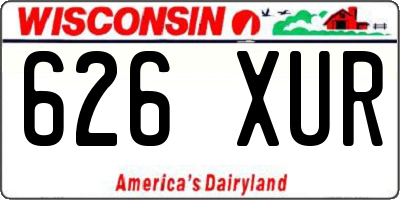 WI license plate 626XUR