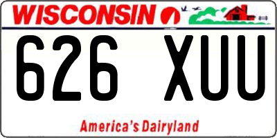 WI license plate 626XUU