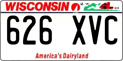 WI license plate 626XVC