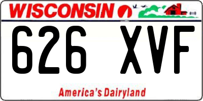 WI license plate 626XVF