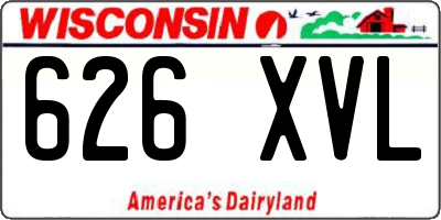 WI license plate 626XVL