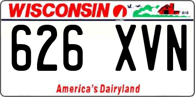 WI license plate 626XVN