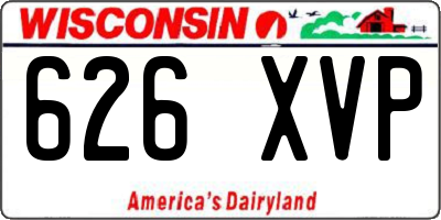 WI license plate 626XVP