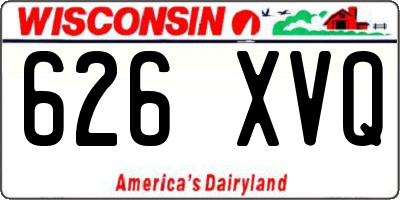 WI license plate 626XVQ