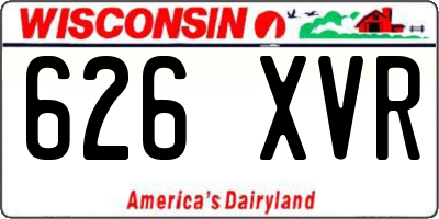 WI license plate 626XVR