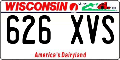 WI license plate 626XVS