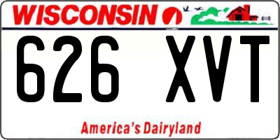 WI license plate 626XVT