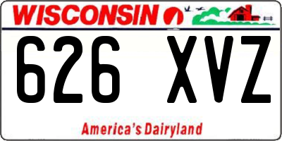 WI license plate 626XVZ