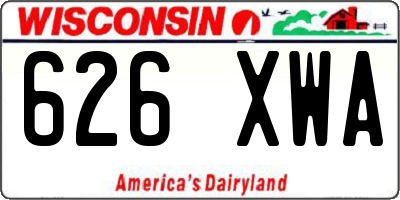 WI license plate 626XWA