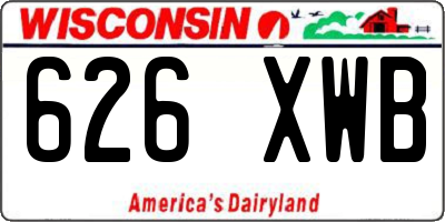 WI license plate 626XWB