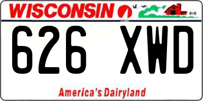 WI license plate 626XWD