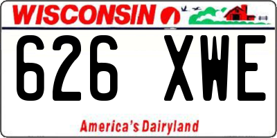 WI license plate 626XWE