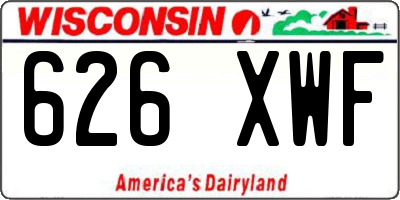 WI license plate 626XWF