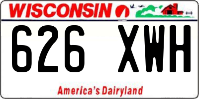 WI license plate 626XWH