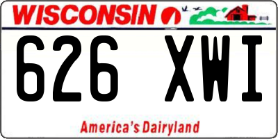 WI license plate 626XWI