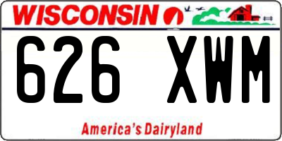 WI license plate 626XWM