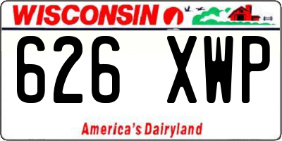 WI license plate 626XWP