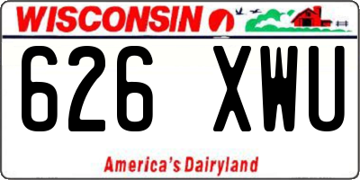 WI license plate 626XWU