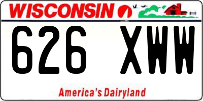 WI license plate 626XWW
