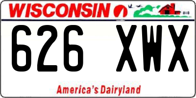WI license plate 626XWX