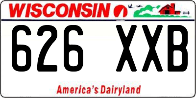 WI license plate 626XXB
