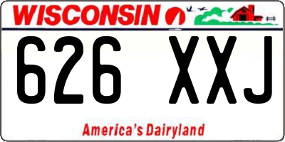 WI license plate 626XXJ