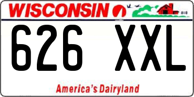 WI license plate 626XXL