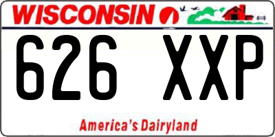 WI license plate 626XXP