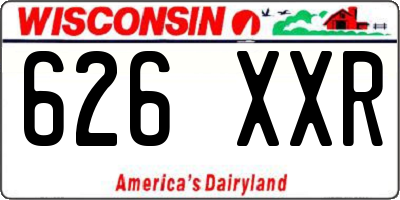 WI license plate 626XXR