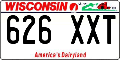 WI license plate 626XXT