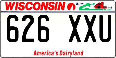 WI license plate 626XXU