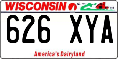 WI license plate 626XYA