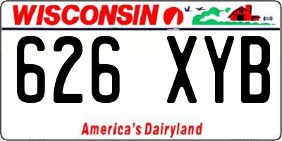 WI license plate 626XYB