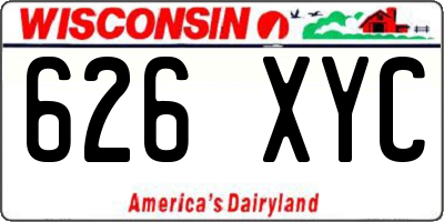 WI license plate 626XYC