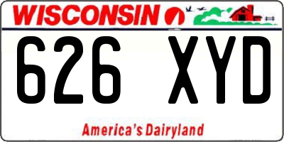WI license plate 626XYD