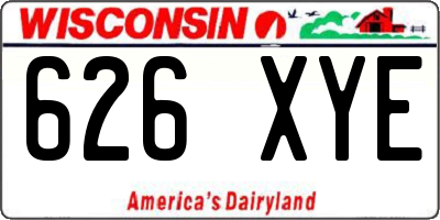 WI license plate 626XYE