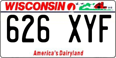 WI license plate 626XYF